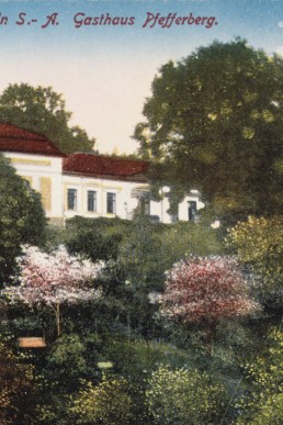 Blick zum Gasthaus Pfefferberg