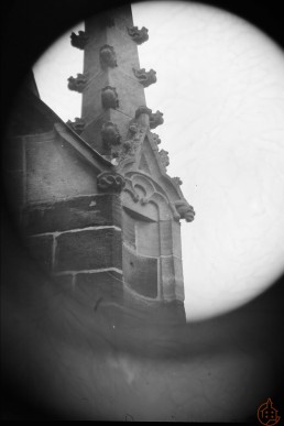 Fuß der Fiale an der Stadtirche St. Nicolai