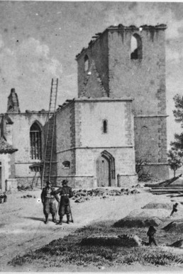 Die Kirche in Altkirchen nach dem Brand