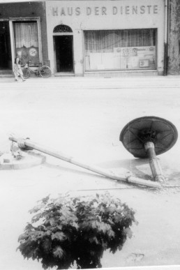 Straßenbauarbeiten auf dem Markt