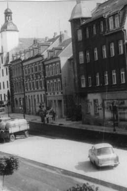 Straßenbauarbeiten auf dem Markt