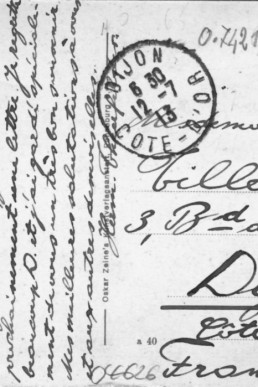 Postkarte von Schloßig (Rückseite)