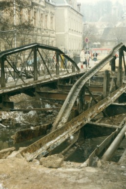 Abriss der Brücke am Schillerplatz