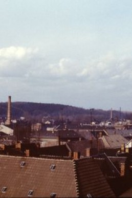 Blick vom Rathaus in Richtung Stadtwald und Katholische Kirche