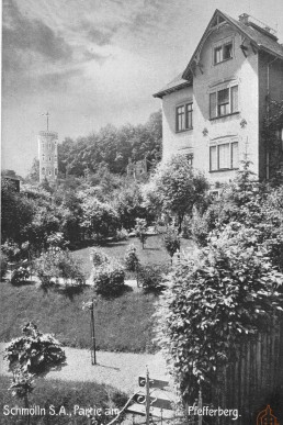 Blick aus Richtung Bergstraße zum Hillerturm