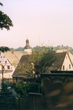 Blick vom Eichberg zum Rathaus