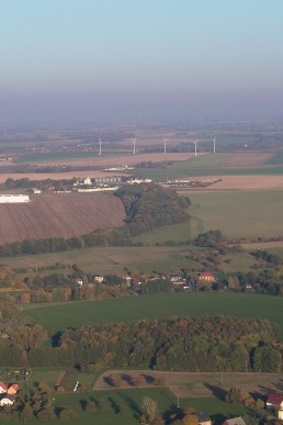 Blick auf  Brandrübel, Sommeritz und Gewerbegebiet (Luftaufnahme)