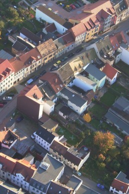 Blick auf Schmölln Gößnitzer Straße. (Luftaufnahme)