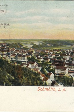 Blick vom Aussichtsturm auf die Stadt (mit Gedicht)