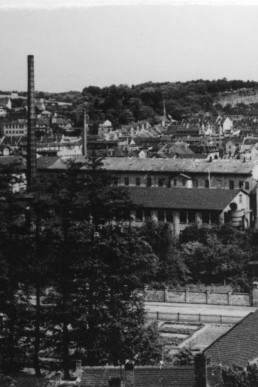 Blick von der Bergstraße in Richtung Gartenstraße mit PWS