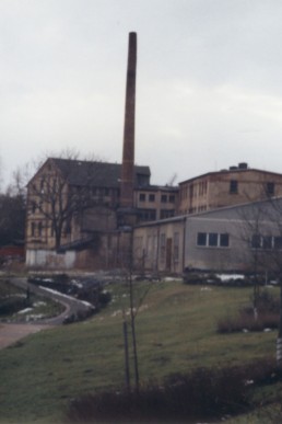 Lederfabrik Burkhardt vom Stadtpark aus gesehen