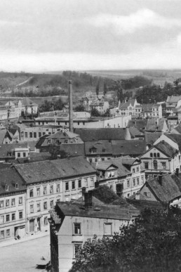 Blick vom Kirchturm auf den Bismarckplatz (Goetheplatz)