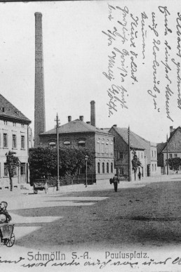 Postkarte vom Paulusplatz (beschrieben)