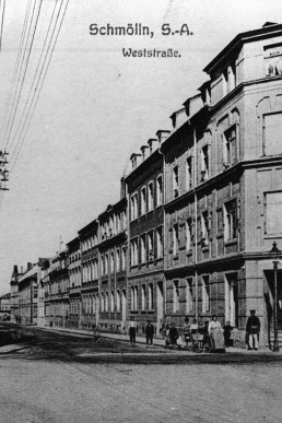 Postkarte der Weststraße mit Restaurant