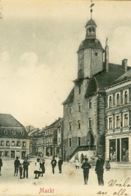 Beschriebene Postkarte vom Markt