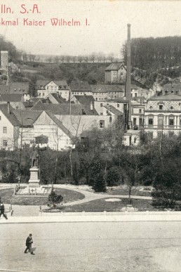 Blick über den Schillerplatz in Richtung Pfefferberg