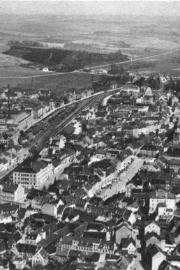 Blick aus einem Flugzeug auf Schmölln