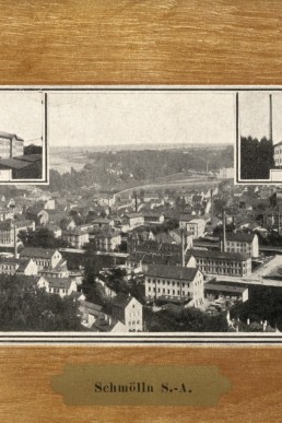 Teilansichten Dampfgerberei, Leder- und Holzschuhfabrik mit Dampfsägewerk