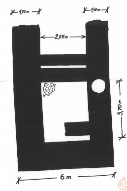 Skizze der Ausgrabungen auf dem Pfefferberg (Kloster)