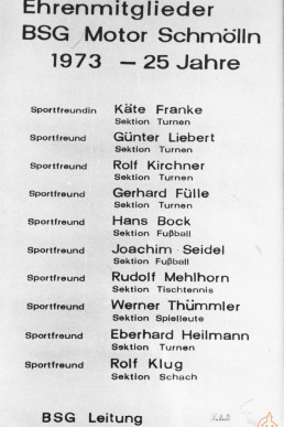 Ehrenmitglieder der BSG Motor Schmölln