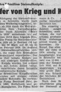 120jähriges Bestehen der Steinnuss-Knopfherstellung