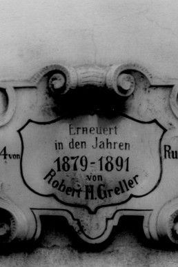 Schrift am Hause Greller zum großen Brand von 1772