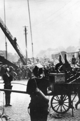 Übung der Freiwilligen Feuerwehr Schmölln an der Spinnerei